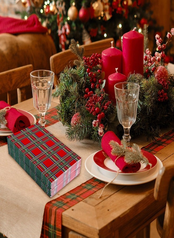 وولاين مجموعة مناديل ضيوف بنقشة مربعات عيد الميلاد من والين، 80 قطعة، مناديل ورقية حمراء مربعة للاستخدام مرة واحدة، مناسبة لحفلات عيد الميلاد، مناشف ورقية لليدين، مناديل ورقية للحمام، لوازم طاولة حفلات أعياد الميلاد والعطلات - Image 5